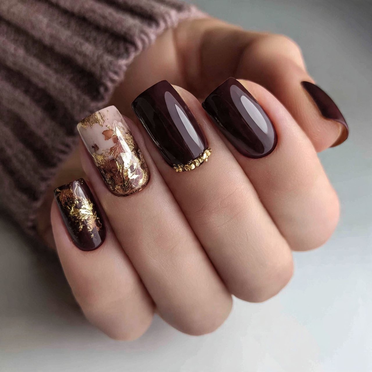 chocolate brown short nail designs slaying nails