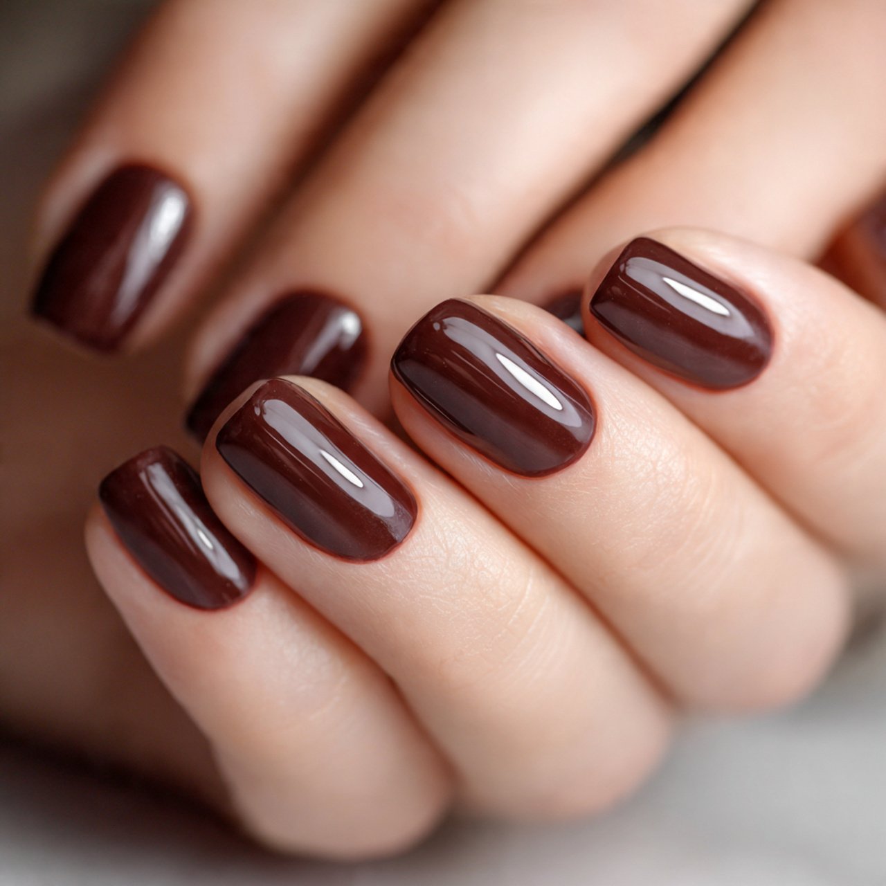 chocolate brown short nails attractive nails