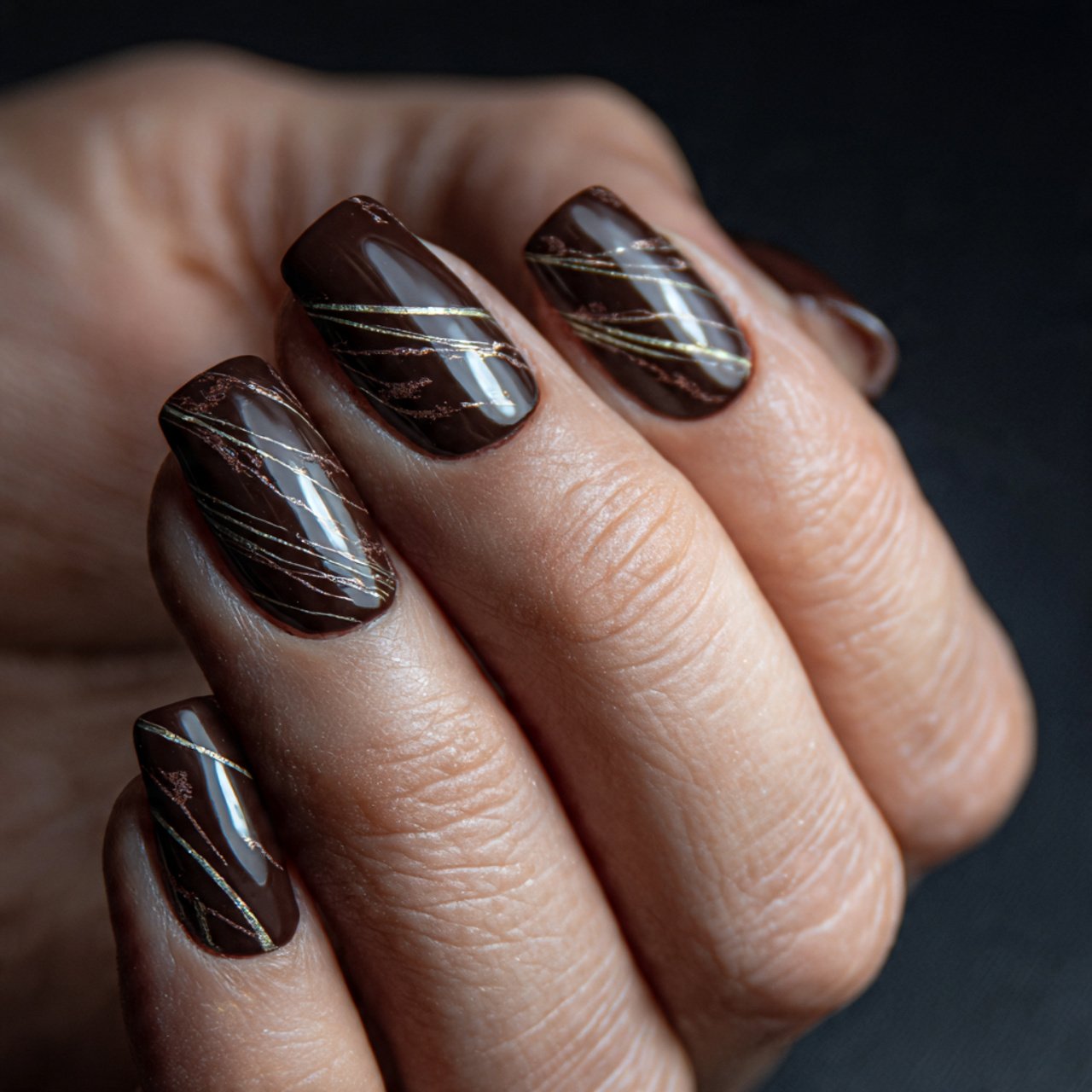 chocolate espresso with thin champagne line art na