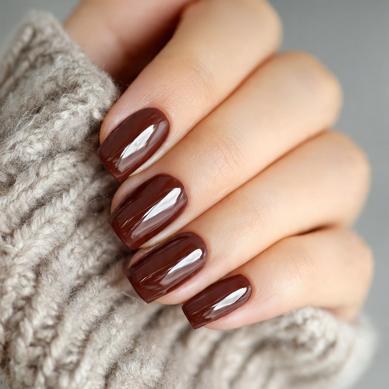 chocolate gloss nails natural look nails