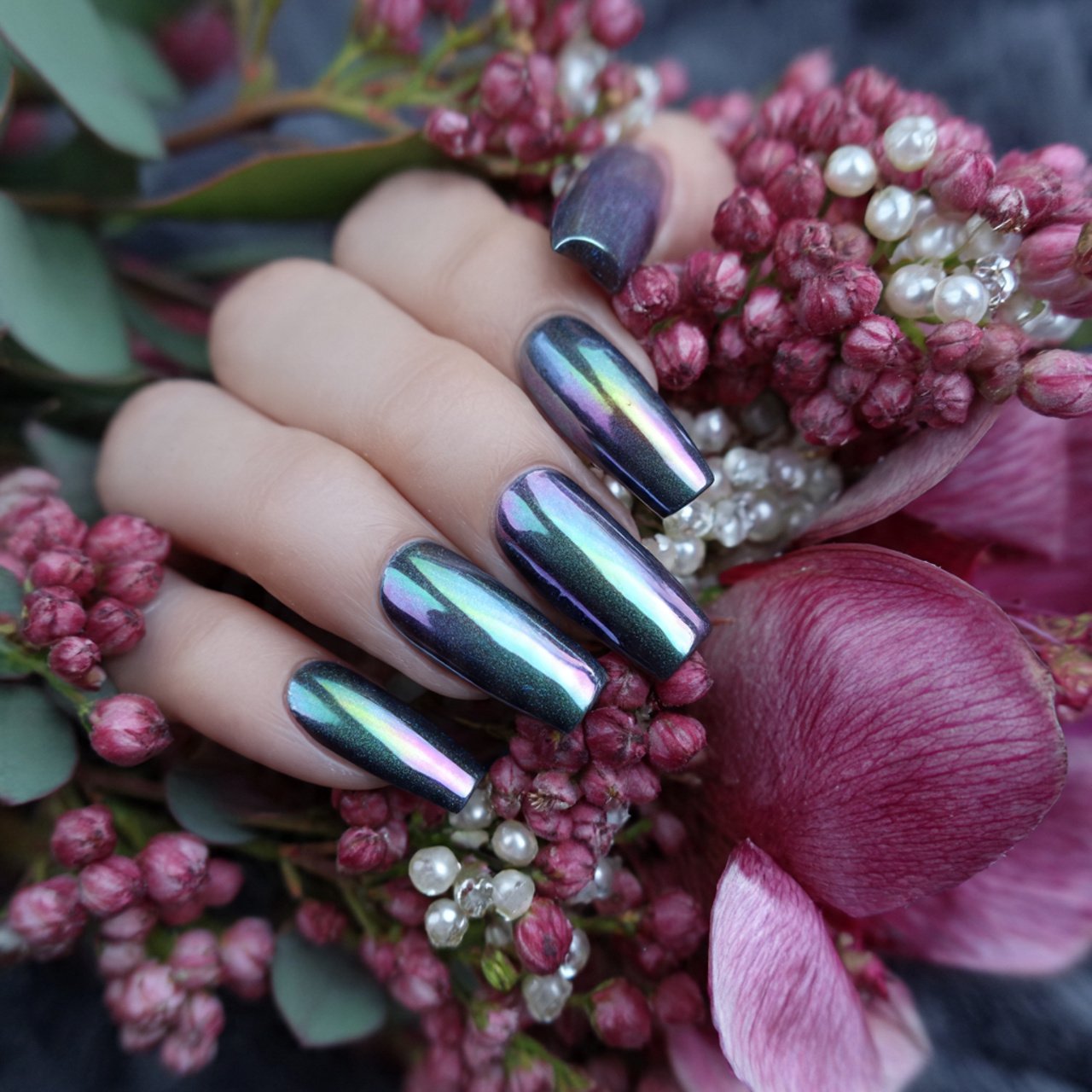 Nail Ideas Summer: Clients Actually Love 14 chrome sea pearl nails elegant nails
