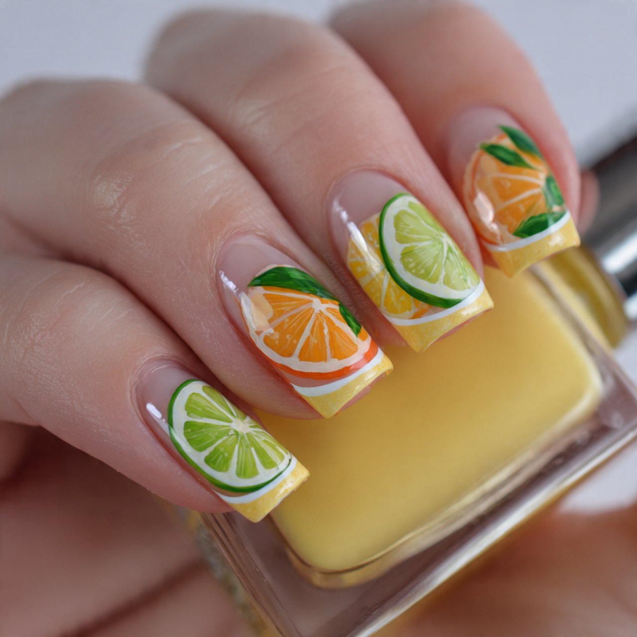 citrus french tip summer nail art nails 3