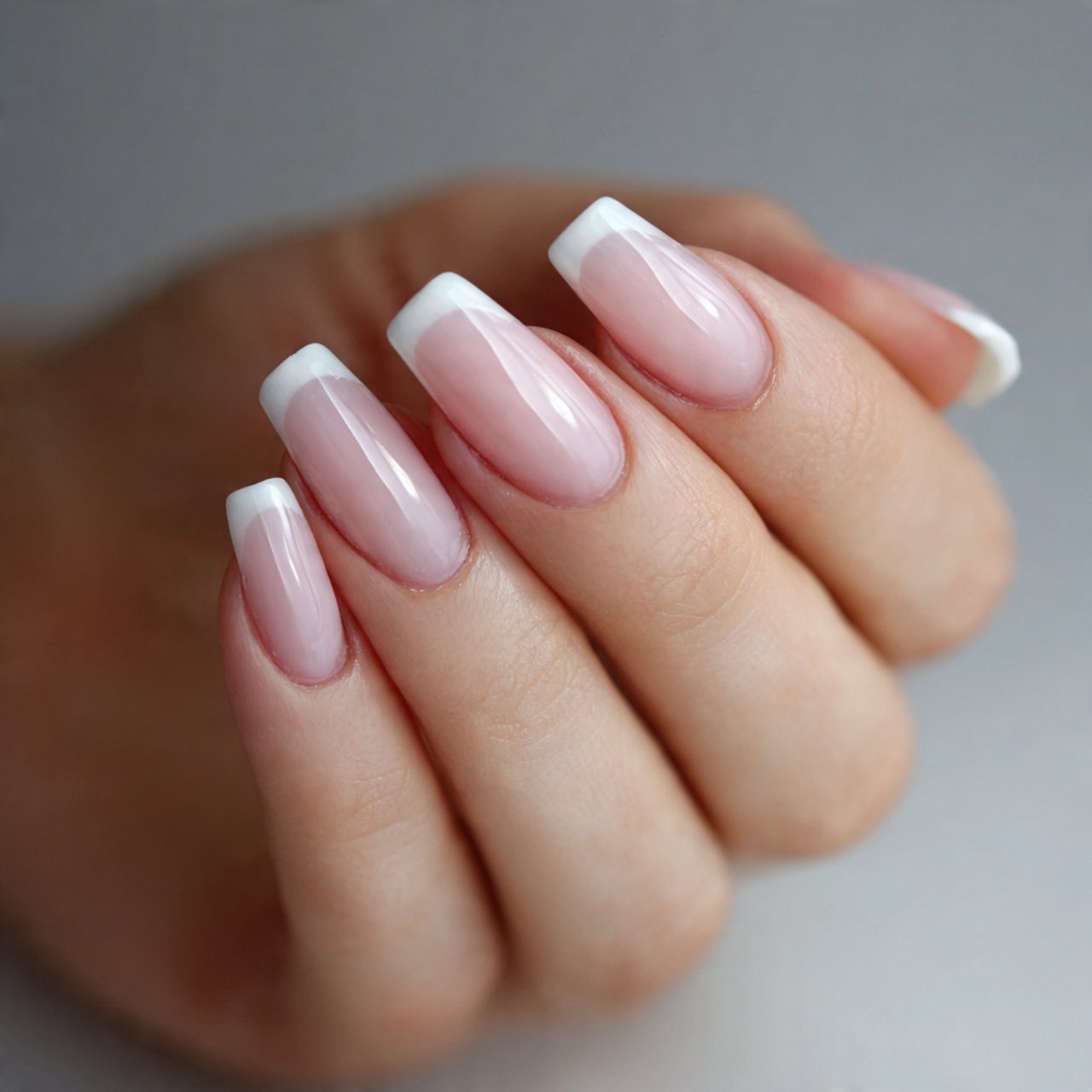 classic french tip long nails pretty nails