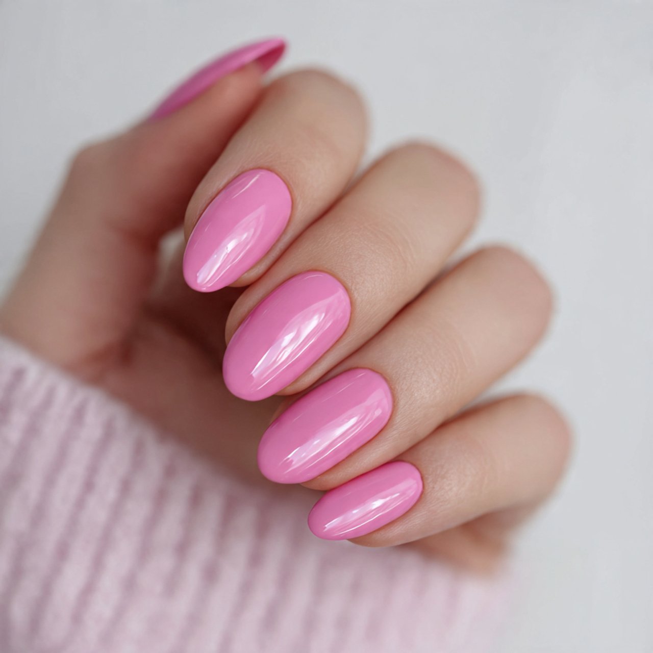 classic glossy pink teen nails