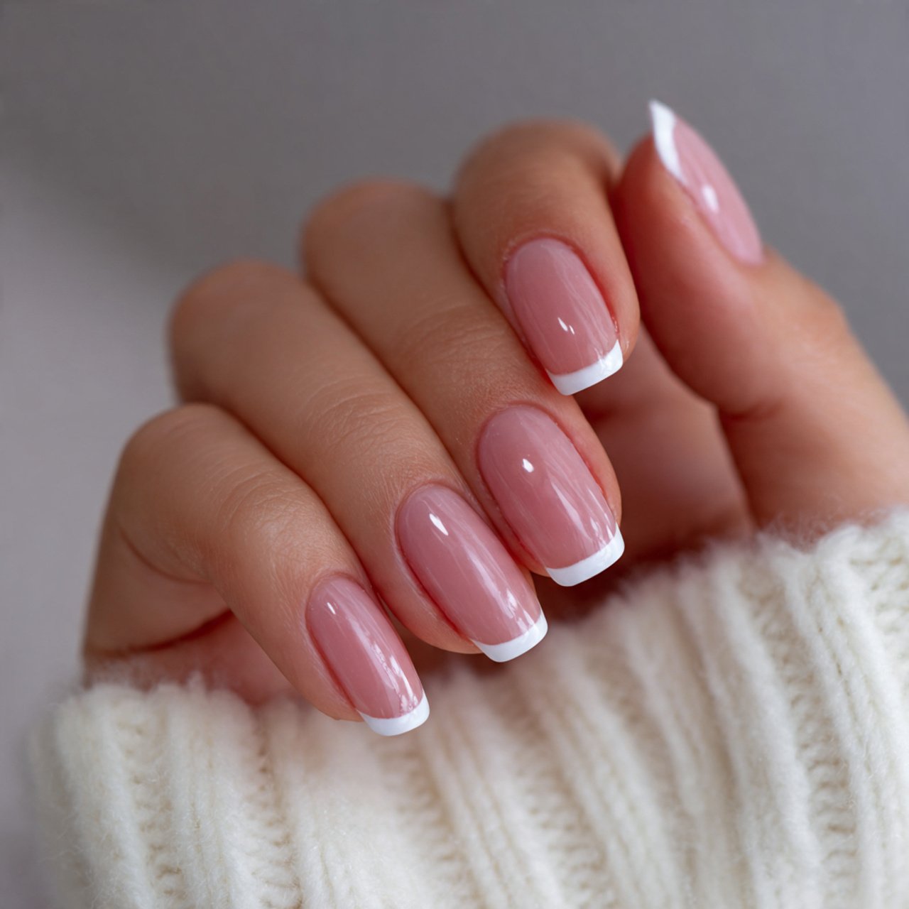 classic micro french tips attractive nails