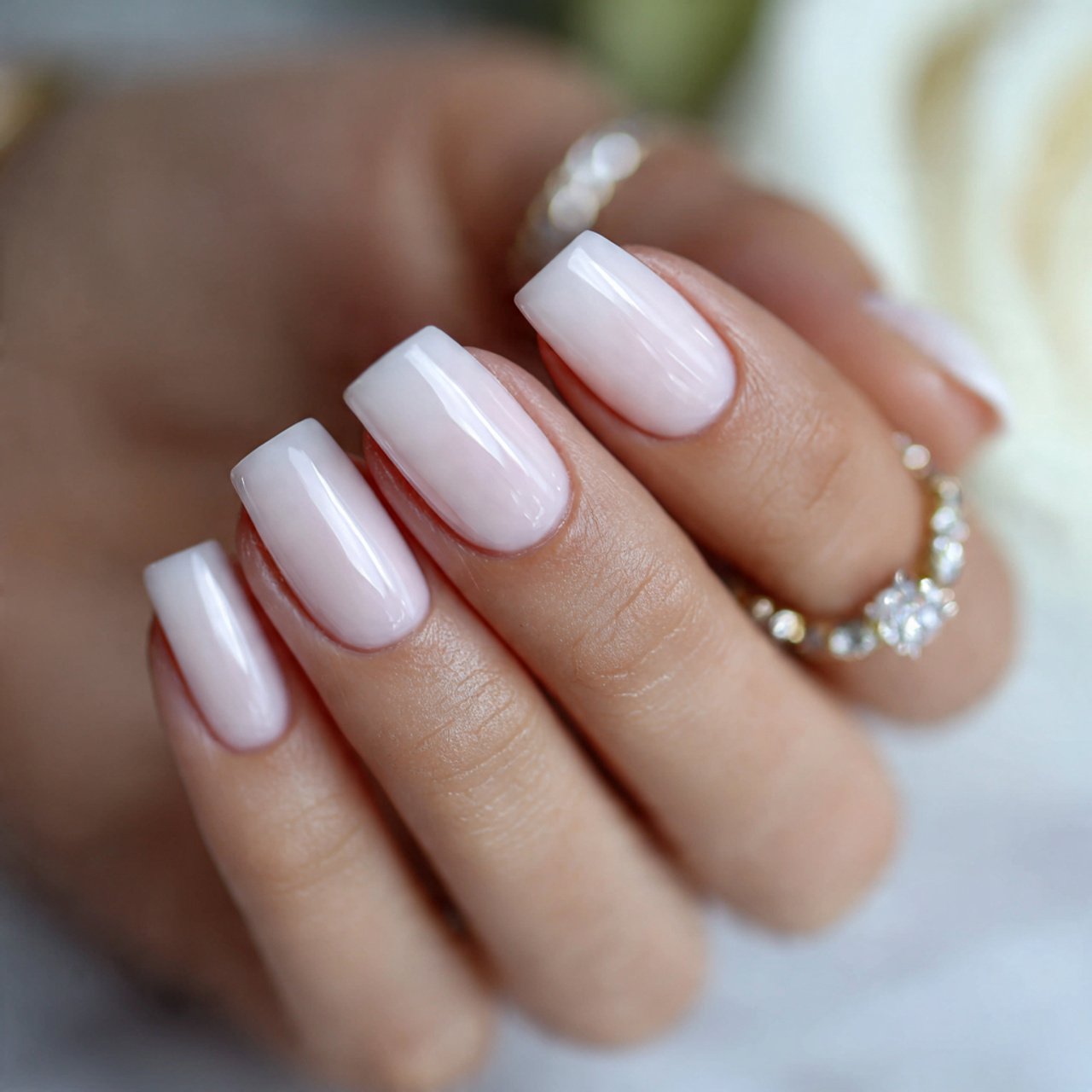 Nails Inspiration Square: 15 Chic, Salon-Approved Designs for a Clean and Stylish Look 1 classic milky white square nails nature look nails