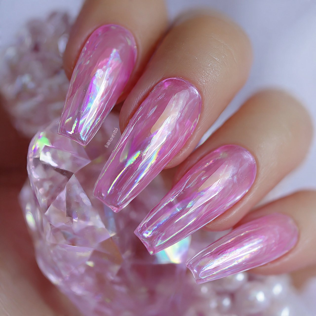 clear pink jelly coffin nails gorgeous nails
