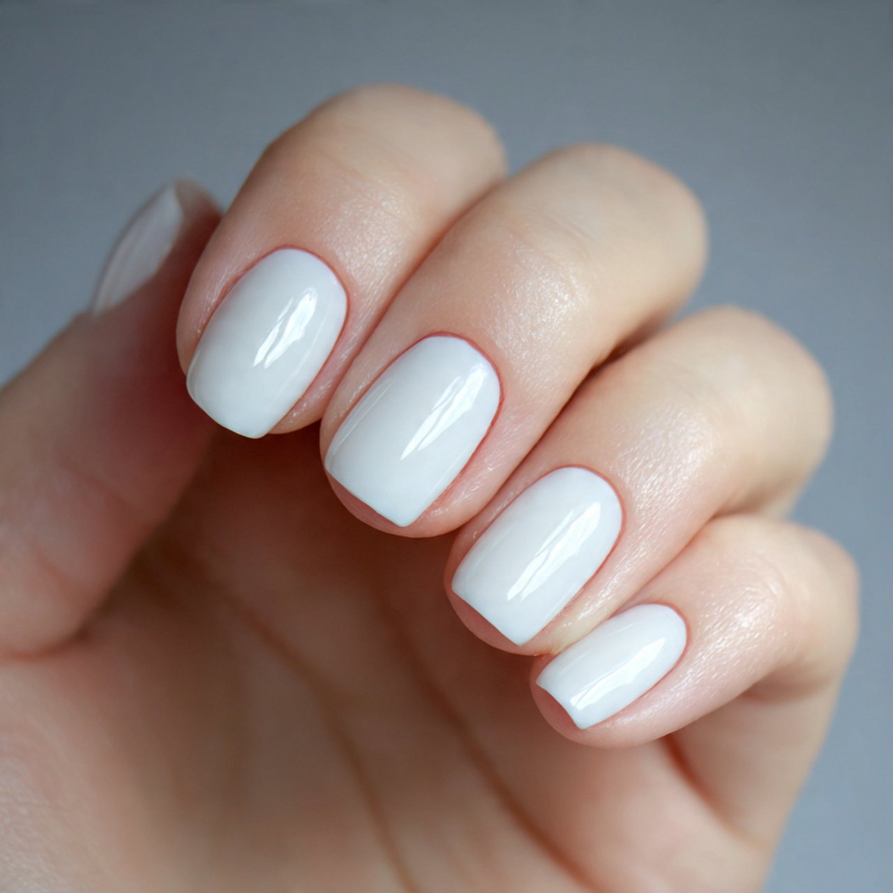 cloud white short nails
