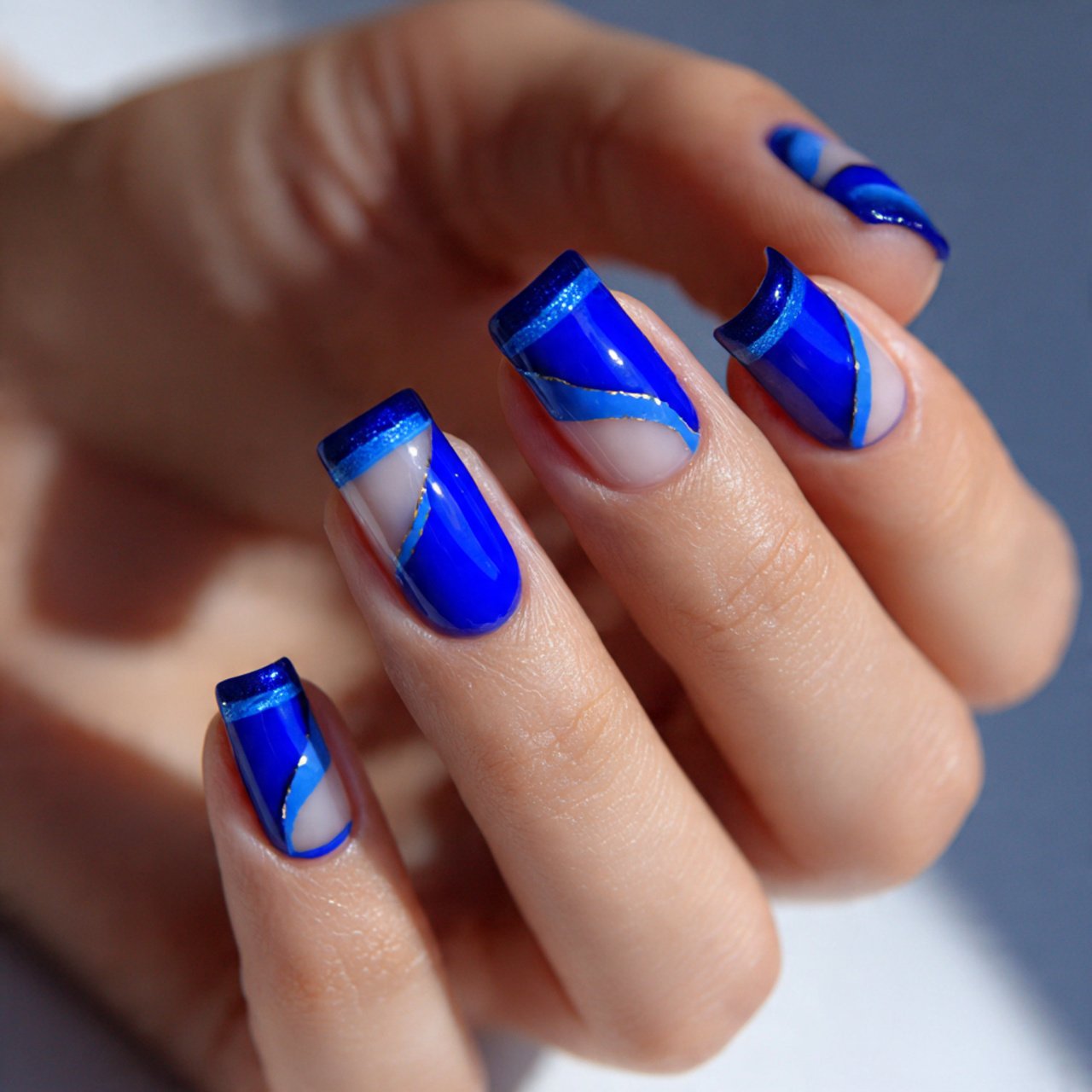 Blue Winter Nails: 15 Chic, Wearable Designs That Look Polished All Season 8 cobalt blue negative space nails stunning nails