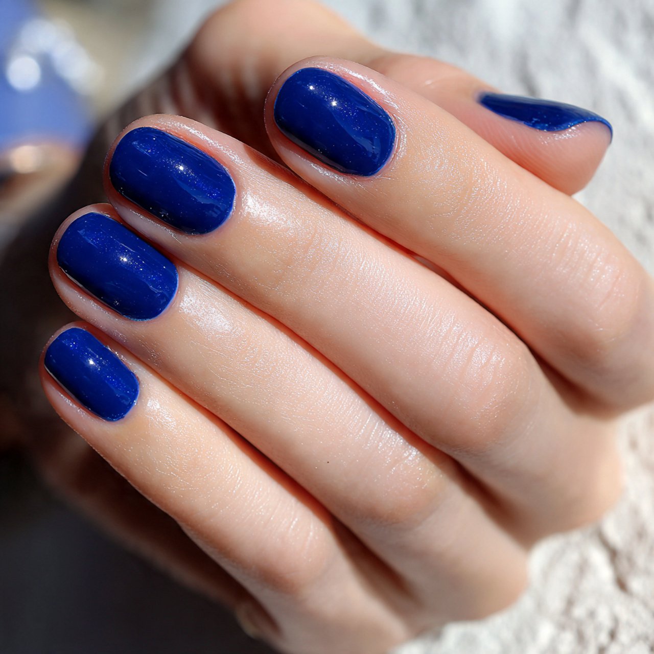 cobalt blue short nails