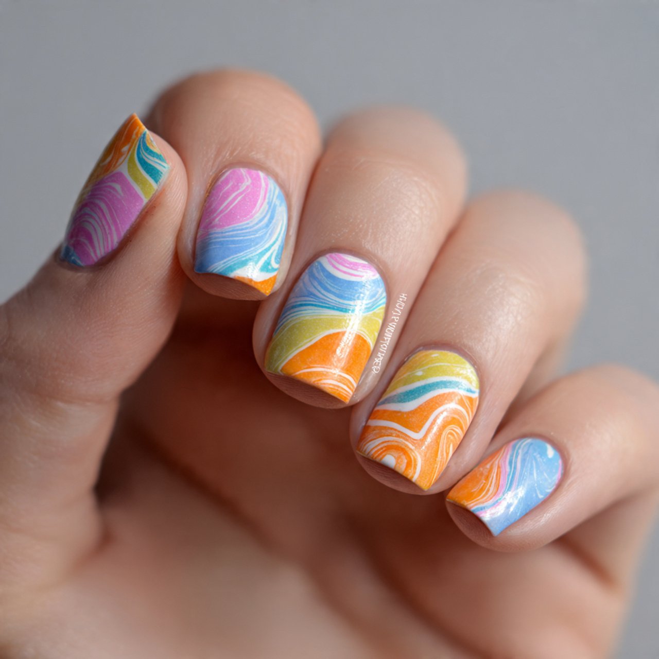 color swirl festival nails
