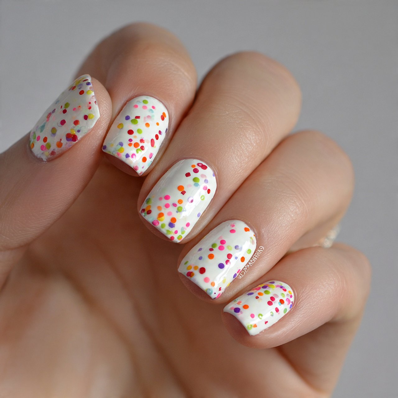 confetti dot nails