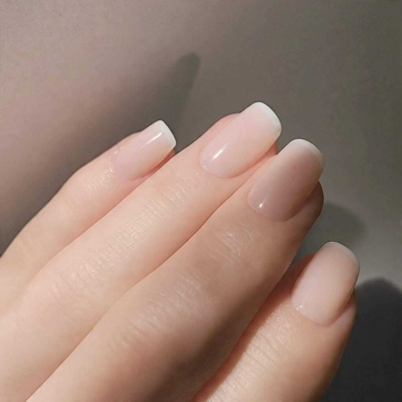 creamy beige latte one color nails natural look na