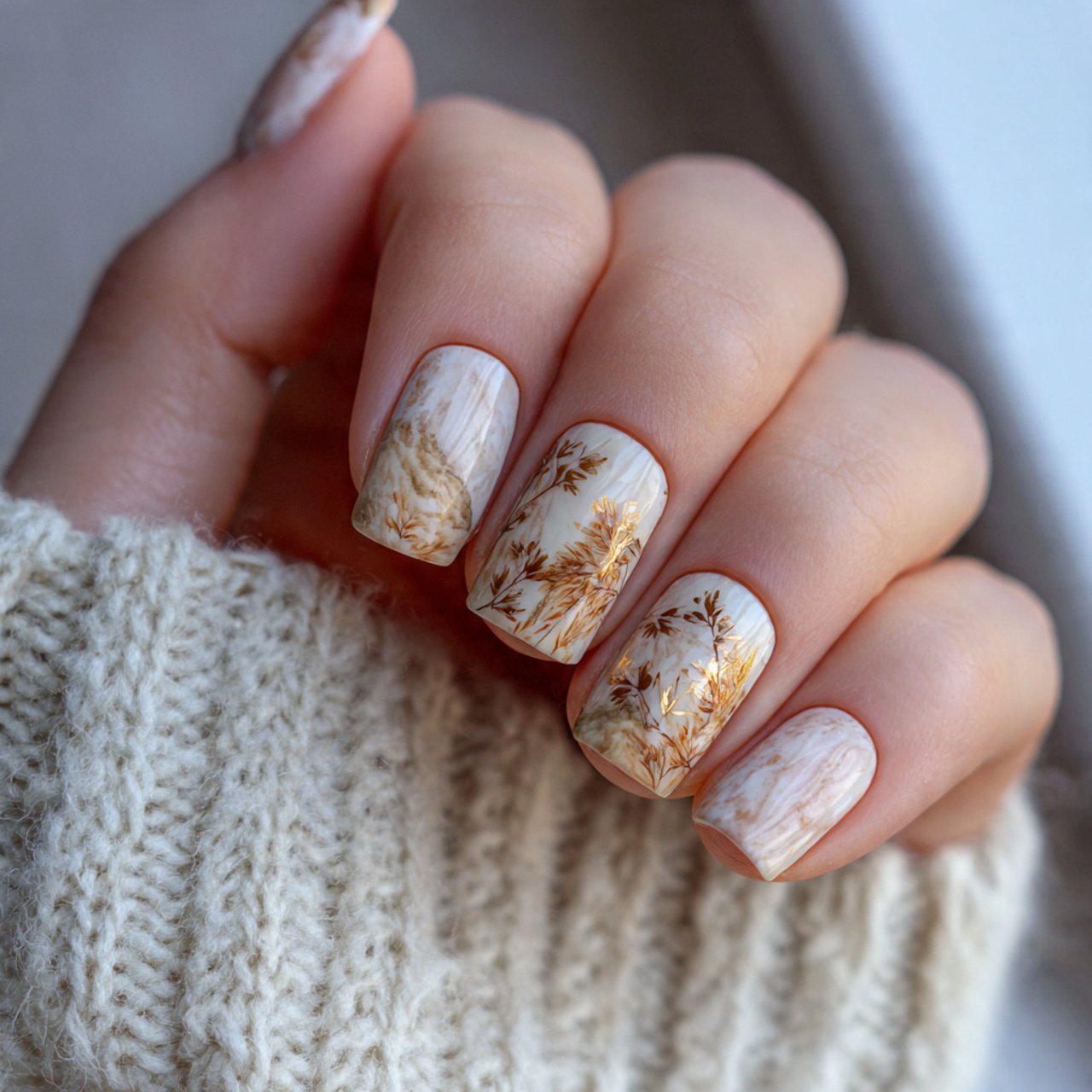 Autumn Nails Inspiration: 15 Salon-Approved Designs That Feel Chic, Cozy, and Wearable 14 creamy latte short nails nature look nails