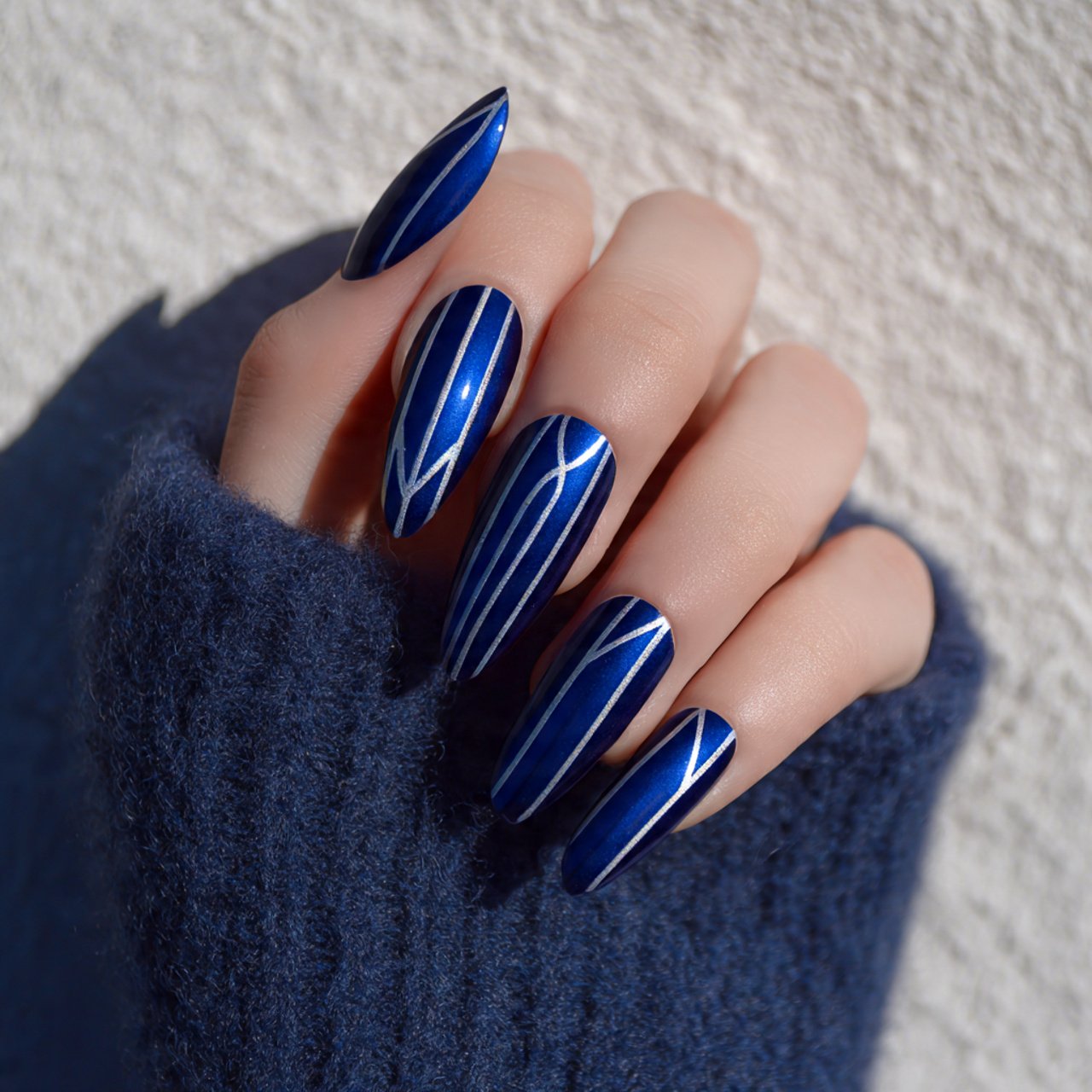dark blue negative space lines minimal art slaying
