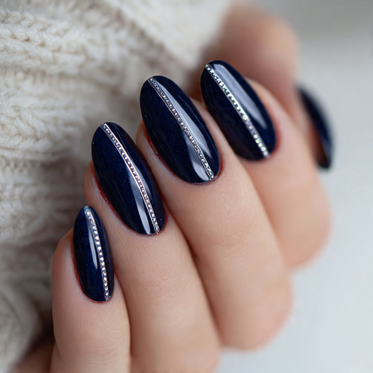 dark blue with silver micro line accent attractive