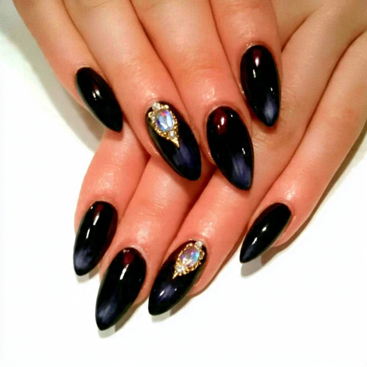 dark blue with tiny crystal accent one stone only