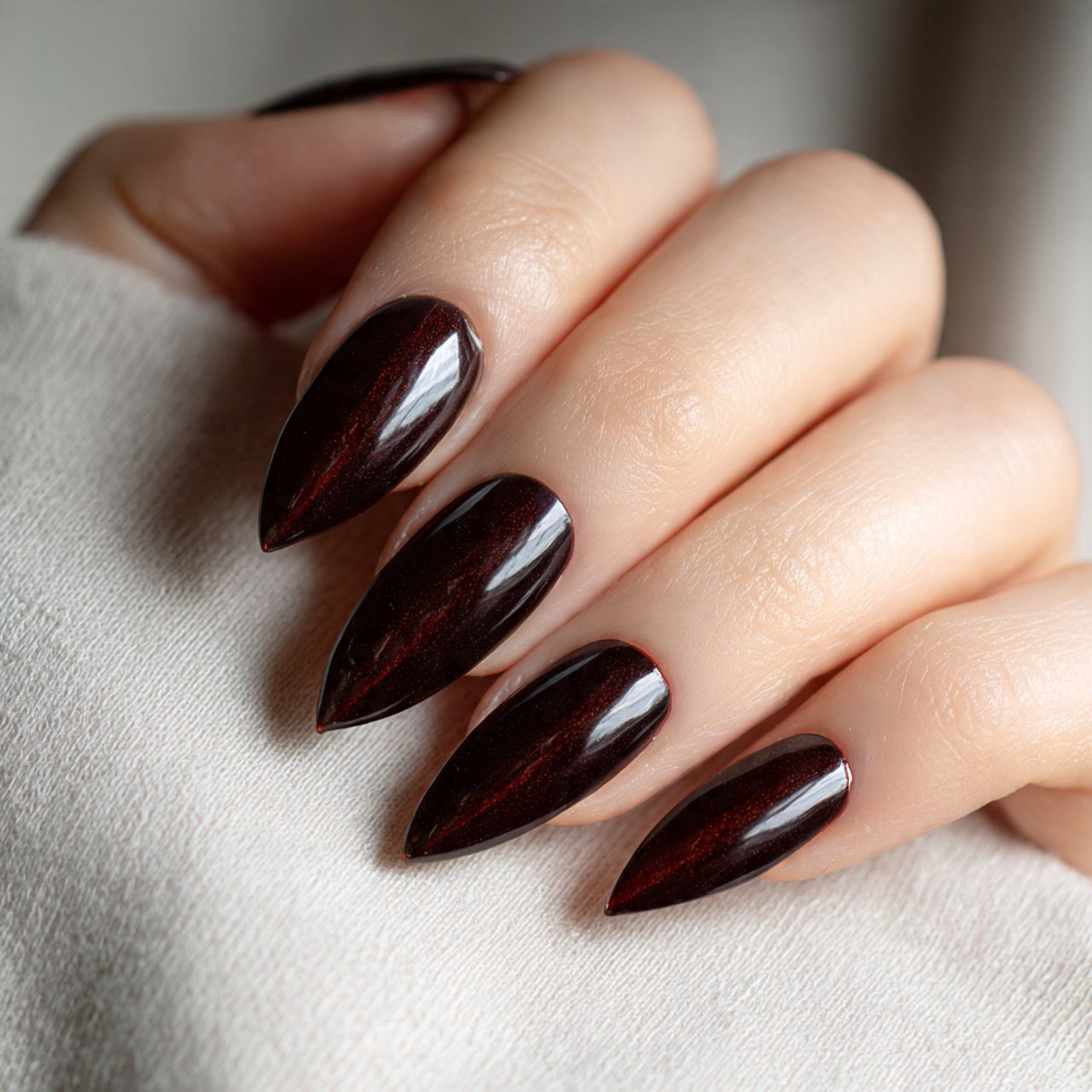 dark brown jelly nails tiny nails