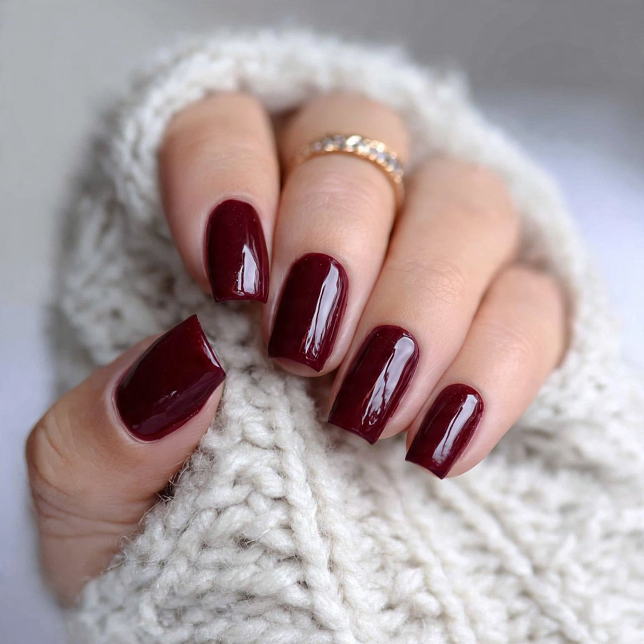 deep burgundy gloss nails slaying nails