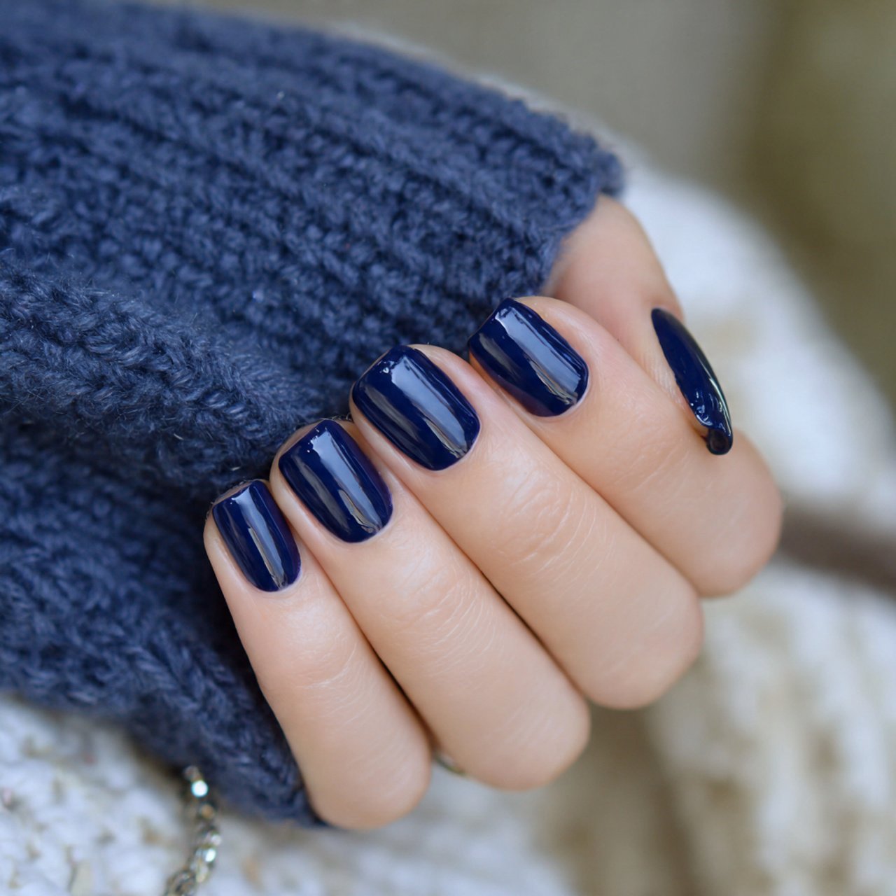 deep navy cream opaque smooth finish natural look