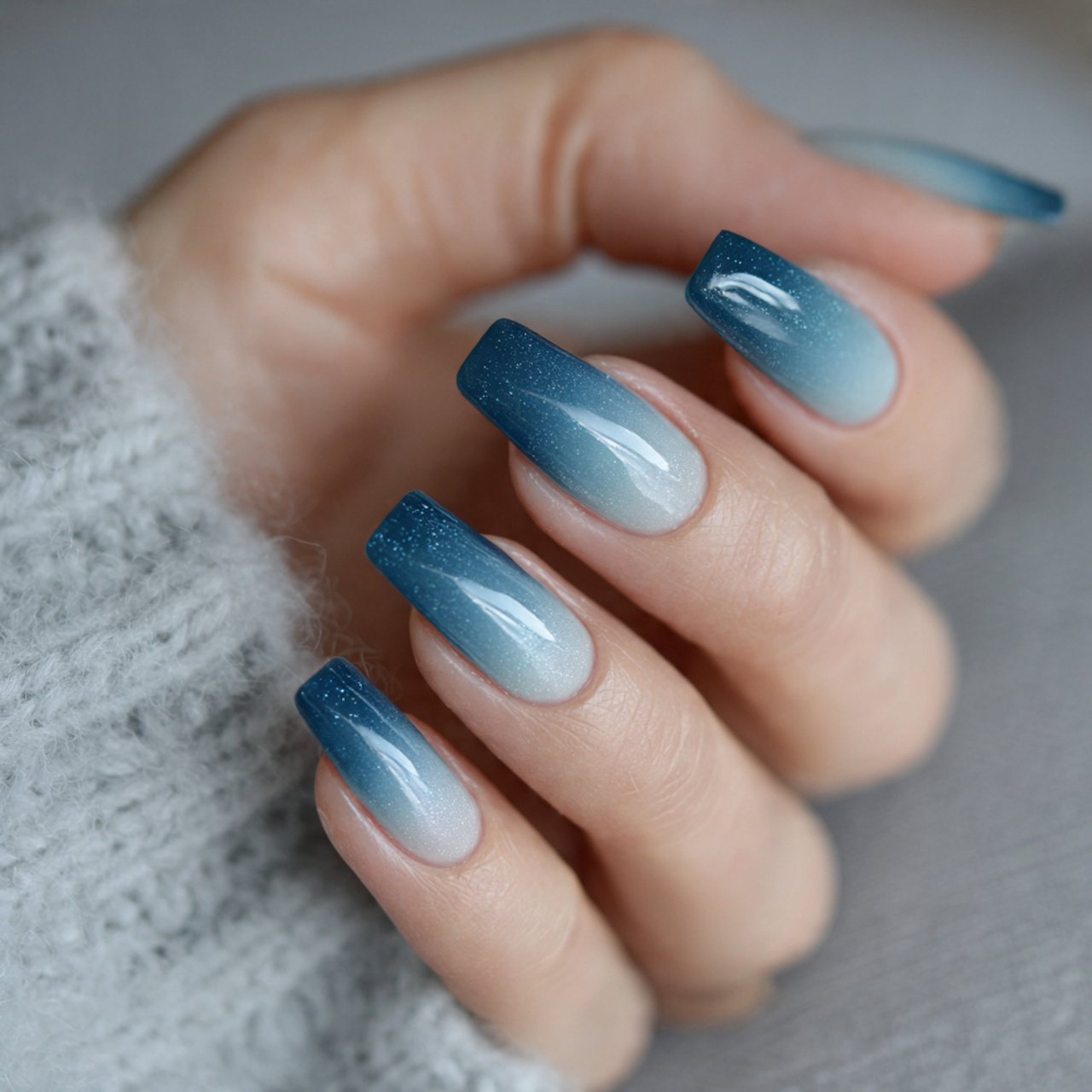 Blue Winter Nails: 15 Chic, Wearable Designs That Look Polished All Season 5 dusty blue ombre nails gorgeous nails