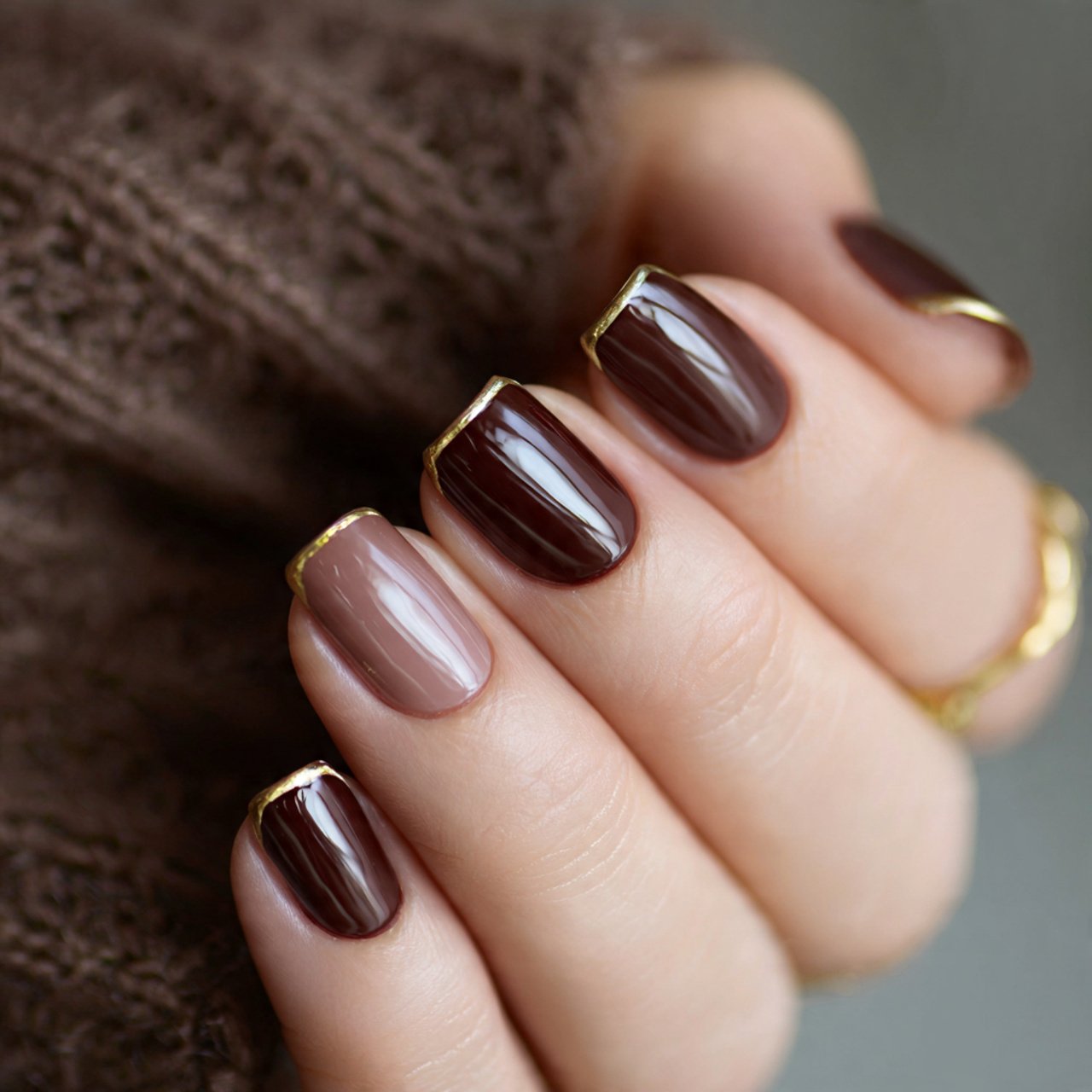 espresso mini french attractive nails
