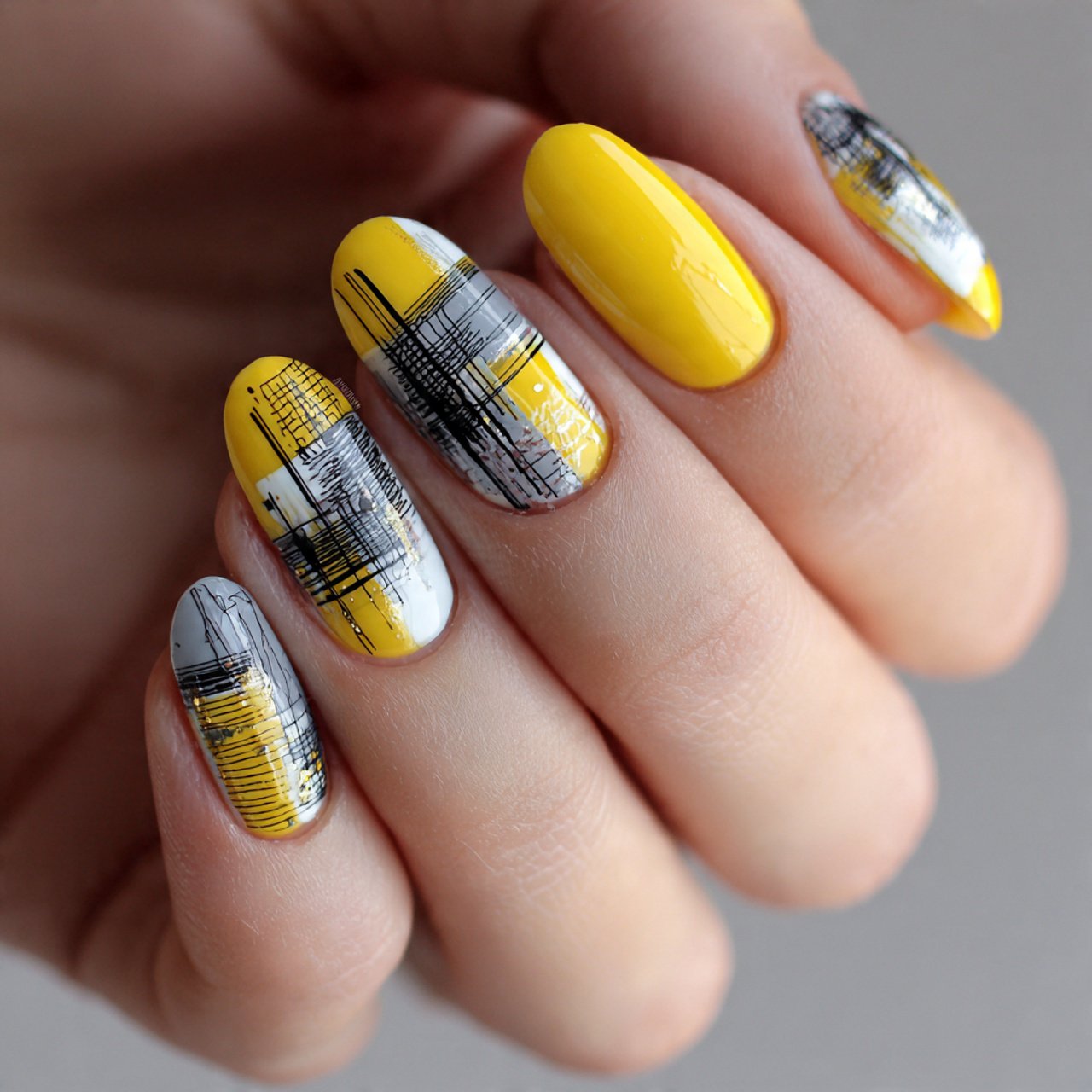 fine abstract line art nails attractive nails