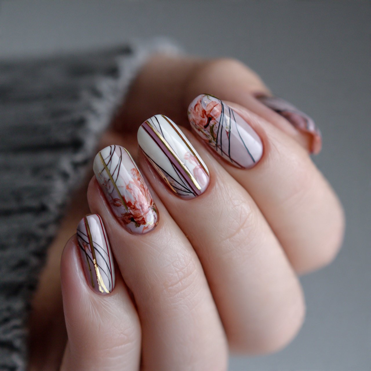 Nails Ideas: That Look Trendy, Wearable, and Salon-Worthy 13 fine line abstract nails elegant nails