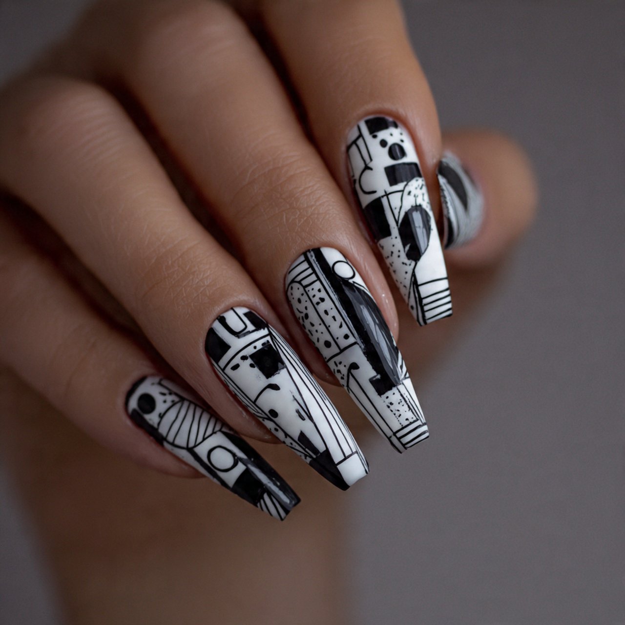Nails: That Feel Modern, Wearable, and Salon-Approved 11 fine line abstract nails slaying nails