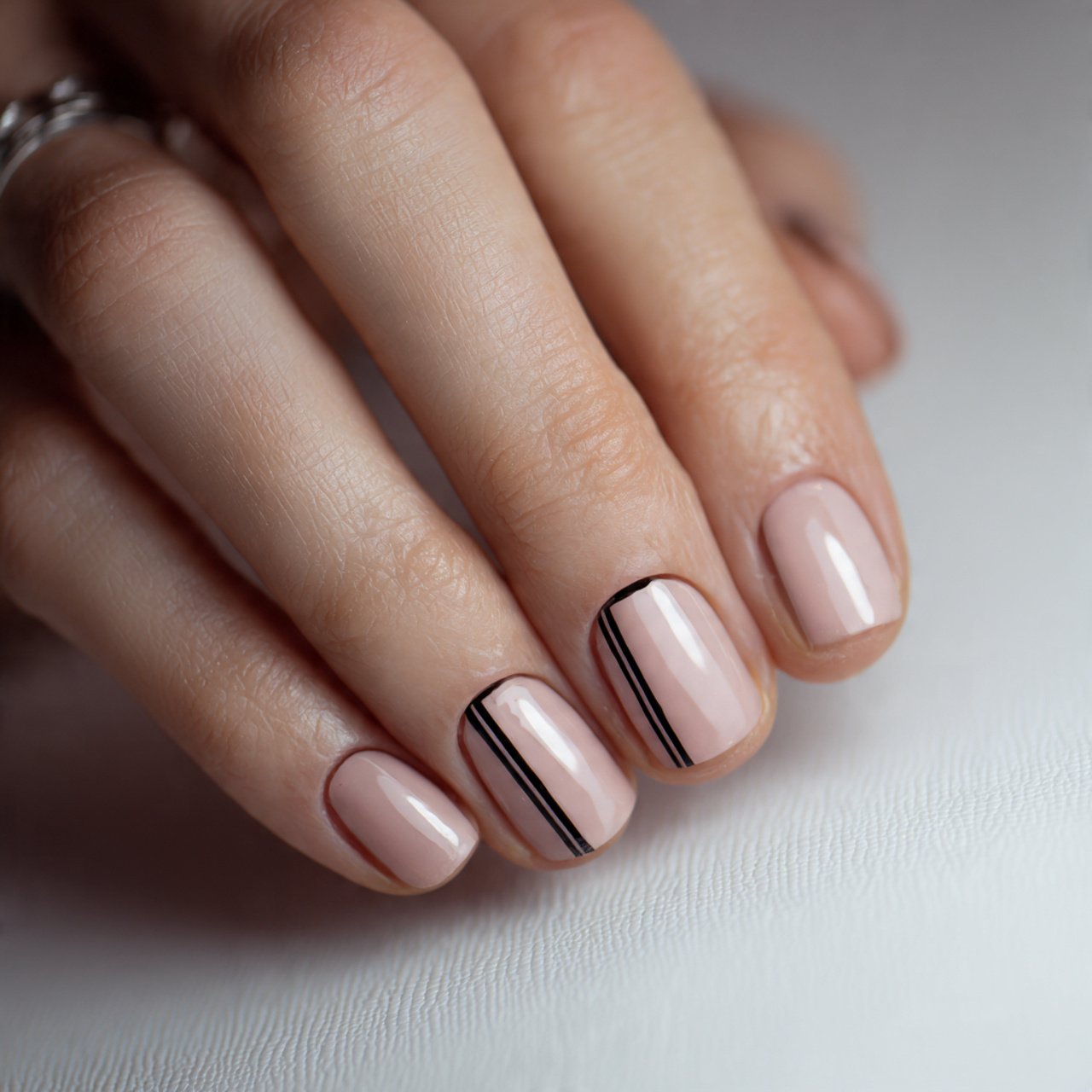 fine line simple nails excellent look nails