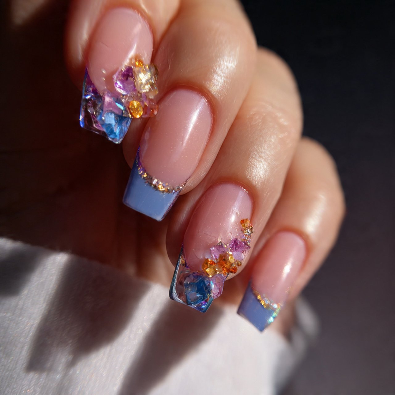floating gem cuticle nails