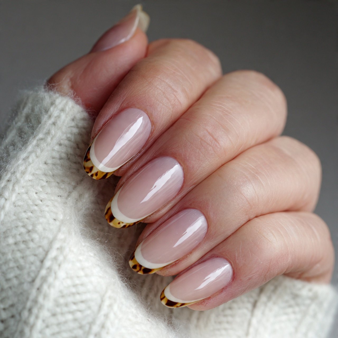 french tip with sheer base nature look nails