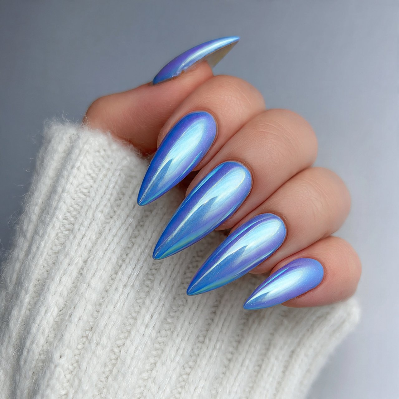 Blue Winter Nails: 15 Chic, Wearable Designs That Look Polished All Season 12 frosted blue aura nails slaying nails