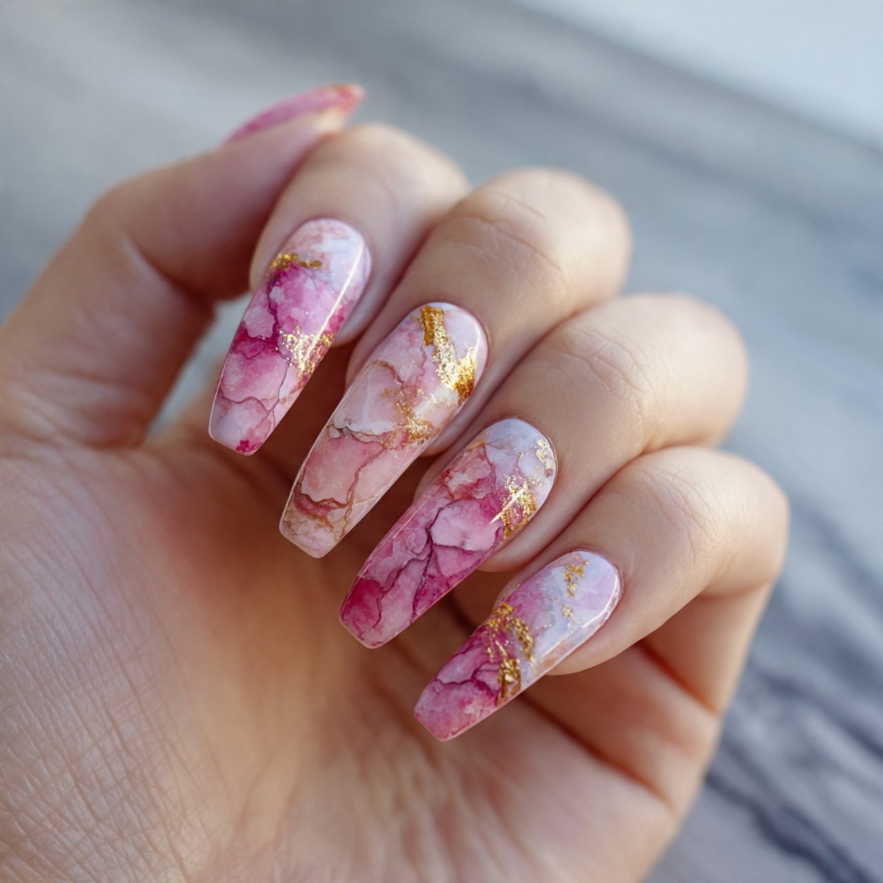 gemstone milk nails