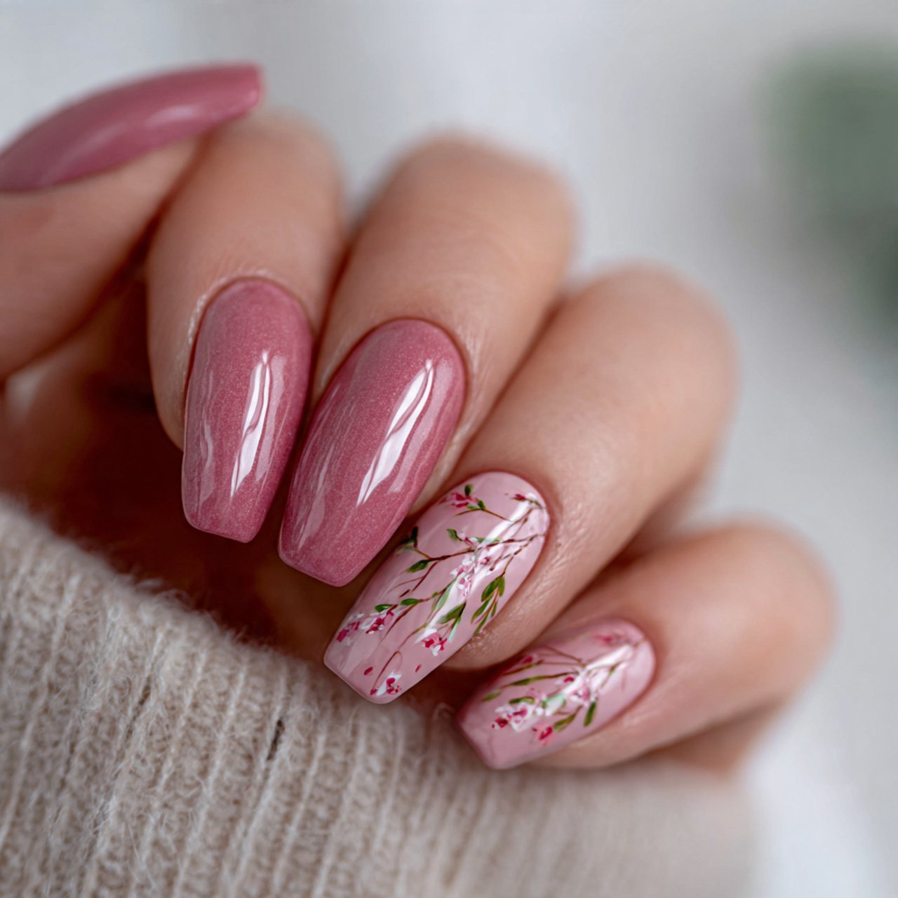 glazed pink birthday nails nature look nails