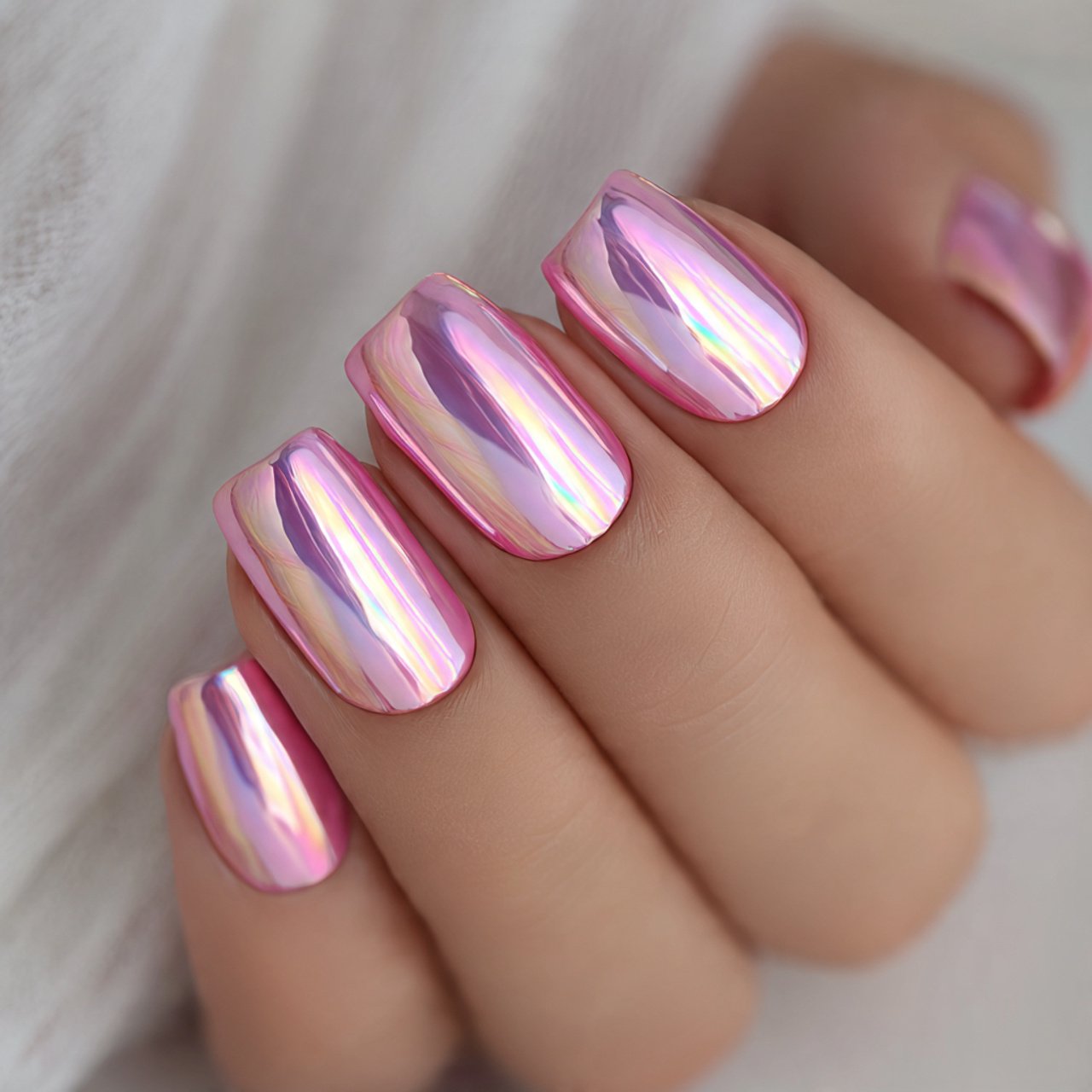glazed pink chrome nail designs beautiful nails