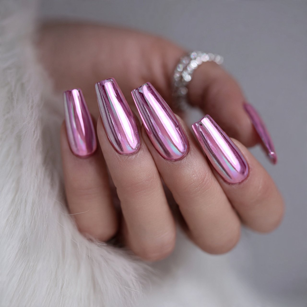 glazed pink chrome nails gorgeous nails