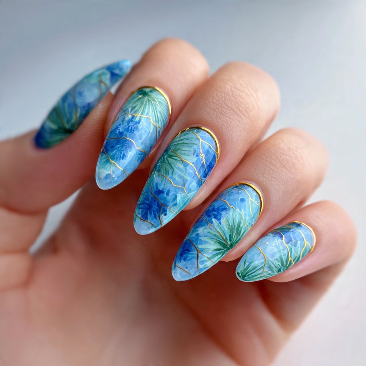 glazed summer gel nails 1