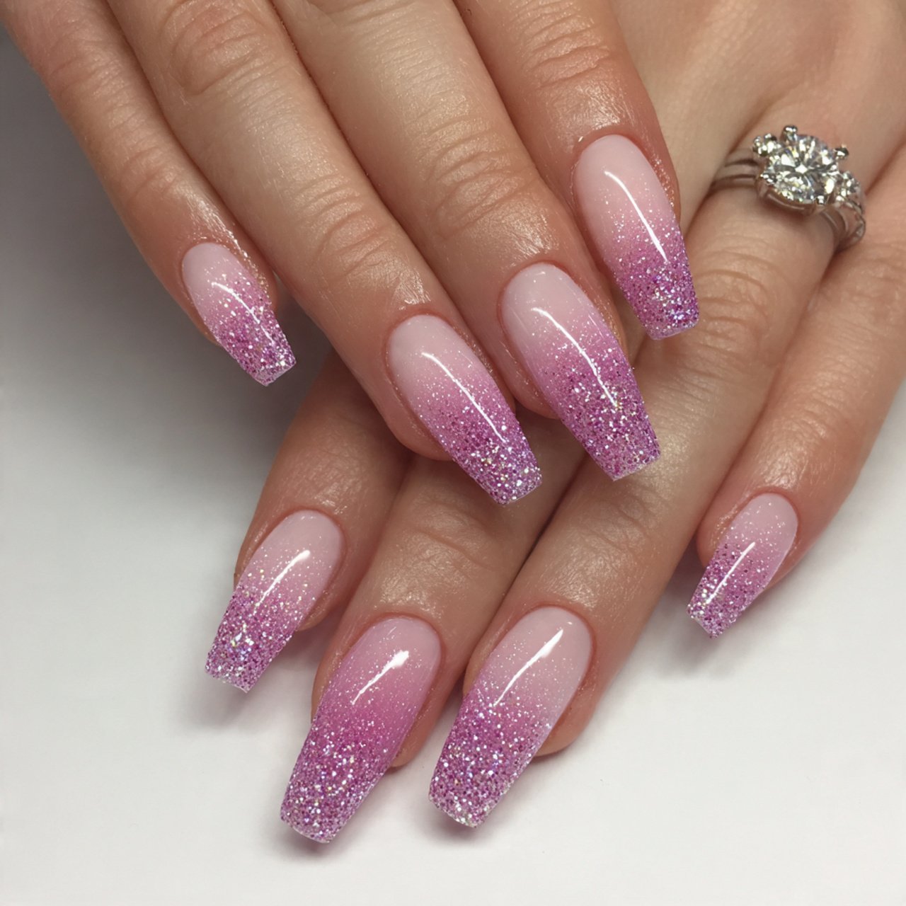 glitter fade ballerina nails beautiful nails