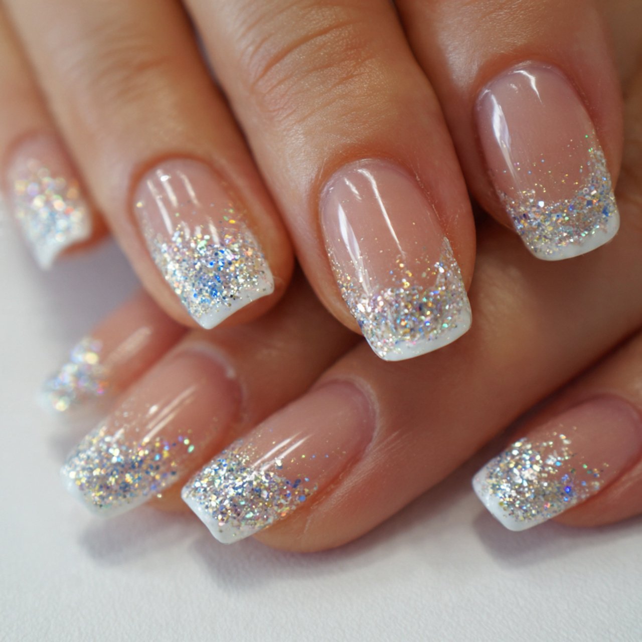 glitter french tip nails creative nails