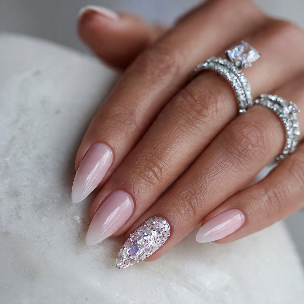 gloss engagement nails