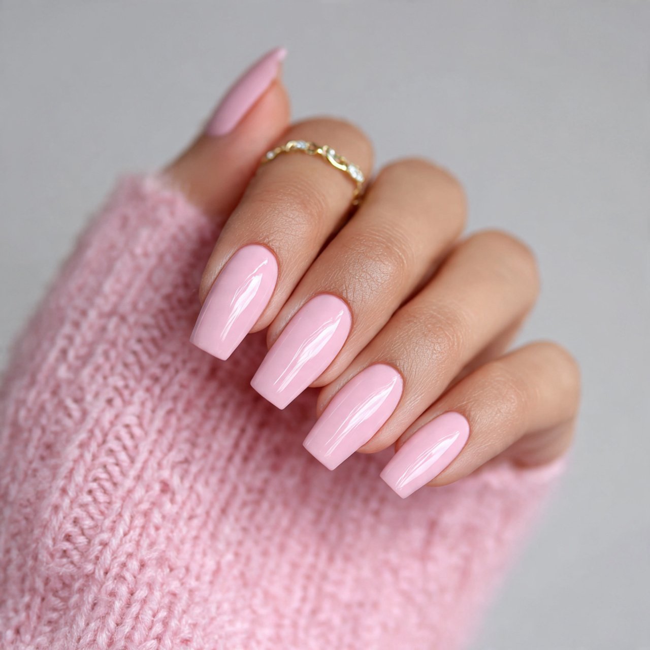 Nail Ideas Square: Nails Wear Beautifully 3 glossy baby pink square nails