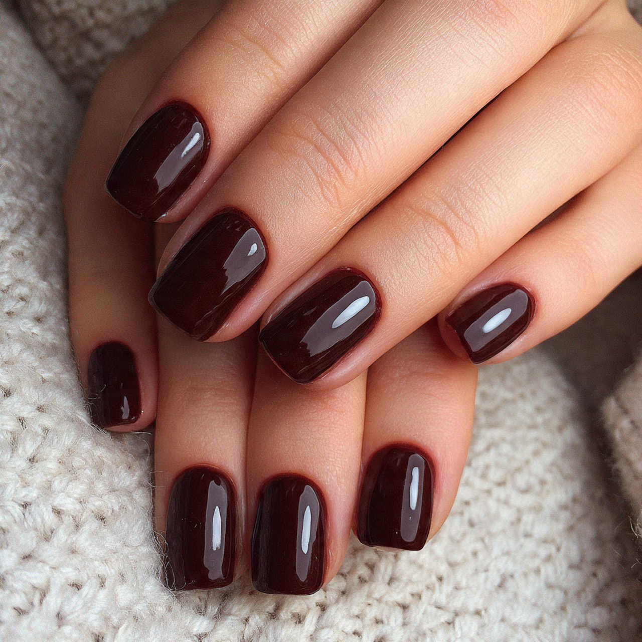 glossy chocolate brown nails attractive nails