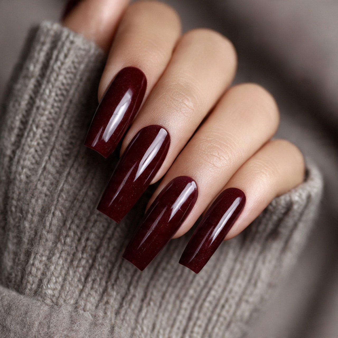 glossy coffin press on nails