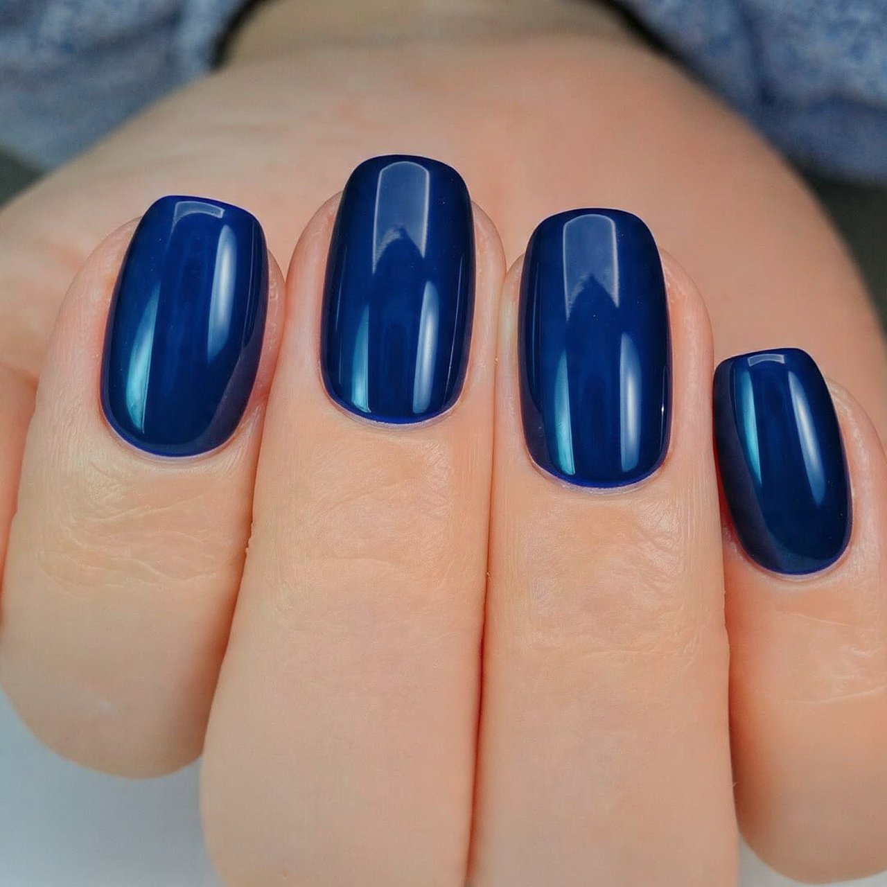 glossy midnight blue inky patent finish decent loo