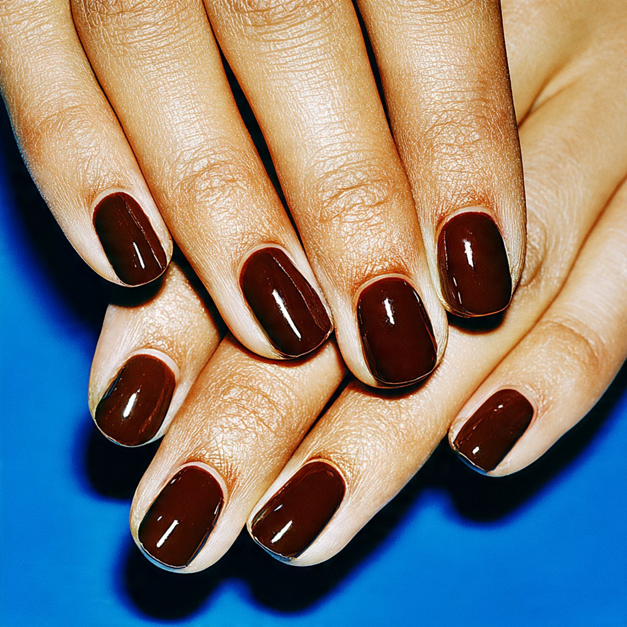 glossy mocha short nails gorgeous nails