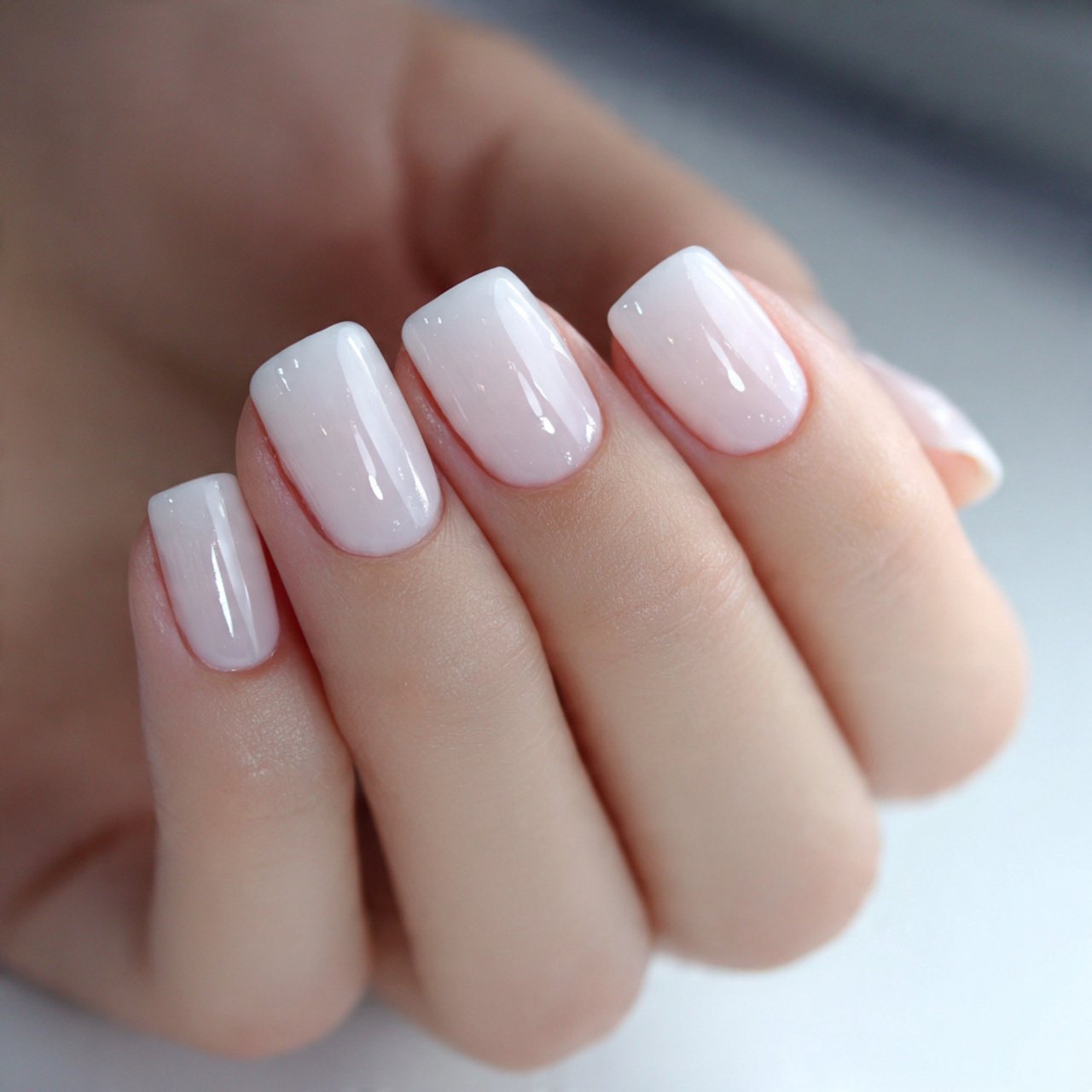 Nail Ideas Short: Nails Actually Suit 4 glossy soft white nails pretty nails