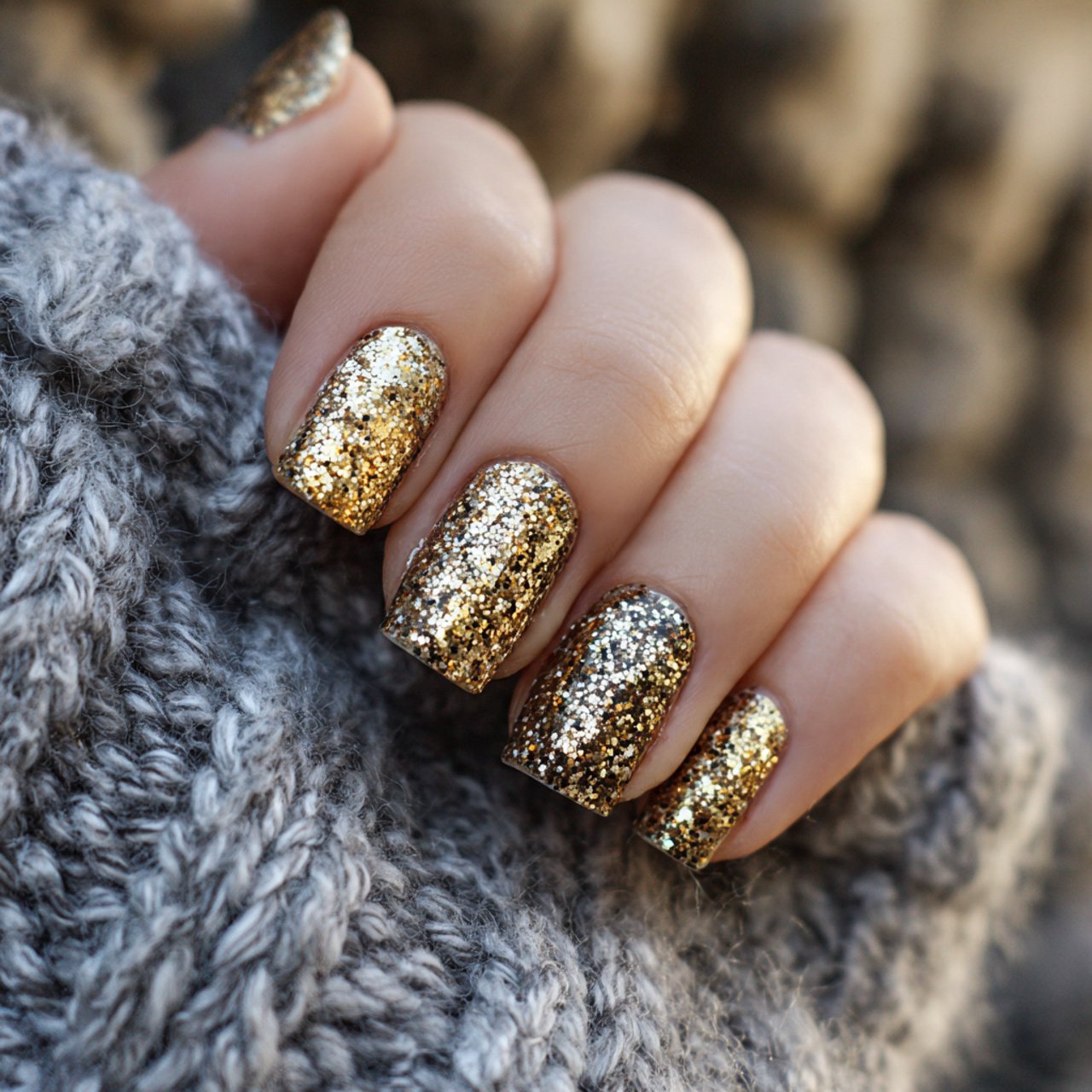 gold glitter accent nails gorgeous nails