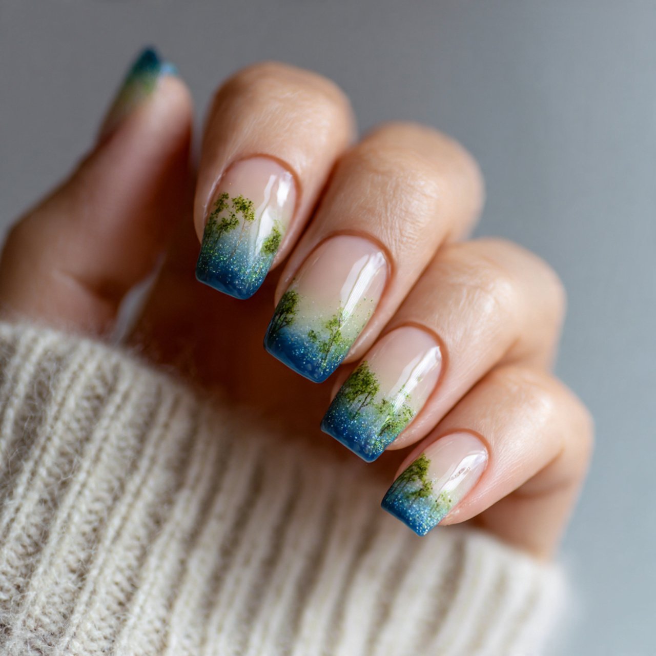 New Year's Nails: 15 Stunning Nail Designs to Ring in the New Year in Style 14 gradient glitter tips nature look nails