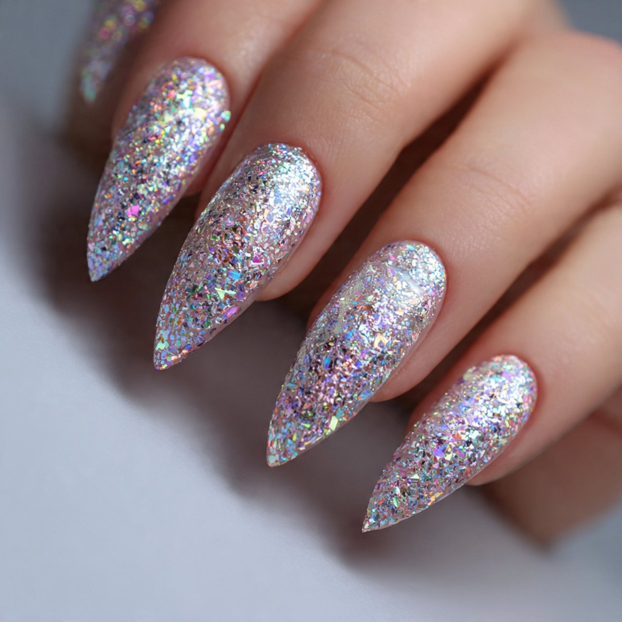 New Year's Nails: 15 Stunning Nail Designs to Ring in the New Year in Style 4 holographic glitter nails flawless nails